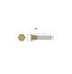 Pencil anode complete with brass plug th.1/4'' bspt for Bukh -  Ø 10 L.18  - 02053T - Tecnoseal